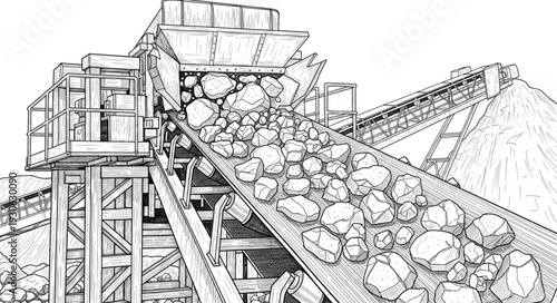 Coal Mining Conveyor Belt System.