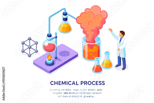 Scientist conducting chemical experiment in modern laboratory setting