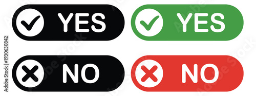 Yes No Icon Vector Positive Negative Check Cross Vector