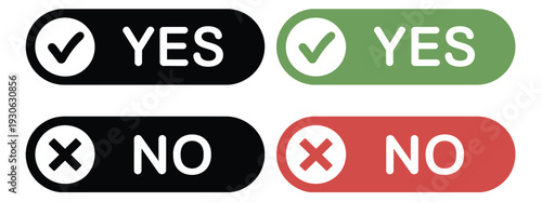 Yes No Icon Vector Check Mark and Cross Symbol