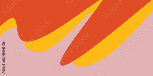 Multi layered abstract wave background. Complex layered organic shapes in warm sunset colors providing depth and a modern artistic feel for high-quality digital illustration purposes.