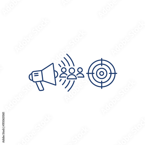 Targeted Marketing Campaign Reaching Audience with Megaphone Icon.