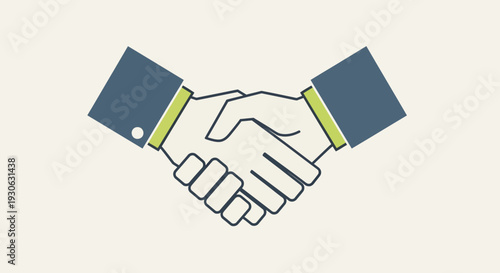 Handshake Illustration Showing Business Partnership Agreement.