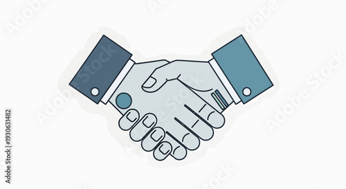 Handshake Illustration Symbolizing Business Partnership Agreement.