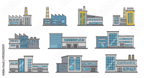 Collection of Modern Building Illustrations.