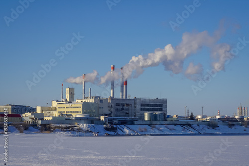 An industrial plant in Yakutsk in winter