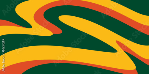 Bold wavy marble liquid background. High contrast marble style liquid wave illustration vector background with bold yellow and orange curves for a striking visual impact.