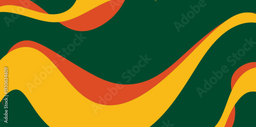 Flowing organic liquid wave background. Smooth flowing liquid wave illustration vector background with layered orange and yellow shapes for a calm yet creative visual experience.