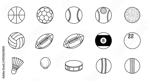 Sports Balls Icon Set