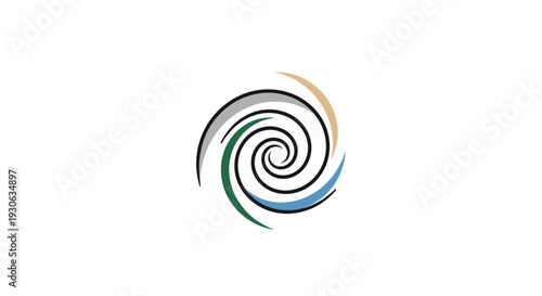 Abstract Swirling Spiral Vortex Design.