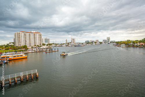 Fort Lauderdale, Florida, US - January 28, 2026: People enjoying the scenic views of Fort Lauderdale, featuring its beaches, rivers, lakes, luxury villas, and yachts in Florida, US.