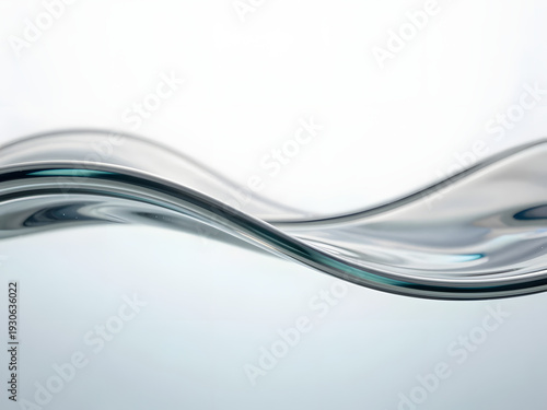 Abstract background of flowing transparent liquid glass waves with soft reflections and refractive light patterns, clear transparency, elegant curve, clean studio lighting, high resolution, sharp deta