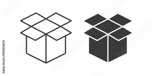 Minimal sealed shipping box icon with clean geometric cube and fold detail. Ideal for ecommerce, logistics platforms, warehouse systems, packaging design, and delivery service interfaces.