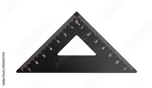 Black triangle set square drafting tool for geometry