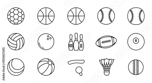 Sports Equipment Icons