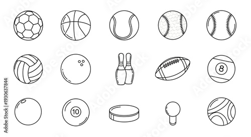 Sports Equipment Icons