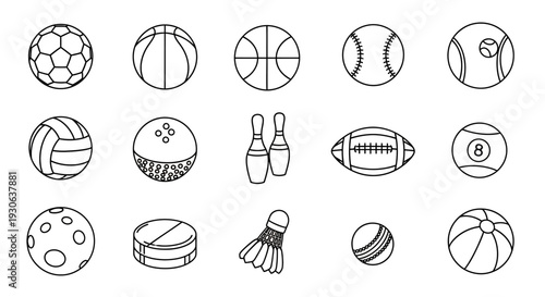 Sports Equipment Icons