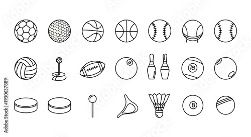 Sports Equipment Icons