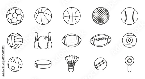 Sports Equipment Icons