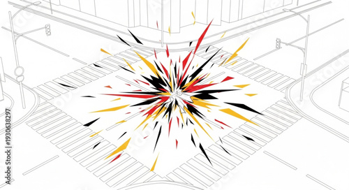 Colorful Explosive Energy Burst Illustration.