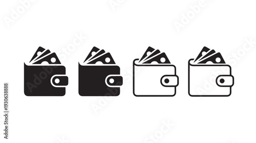 wallet icon set