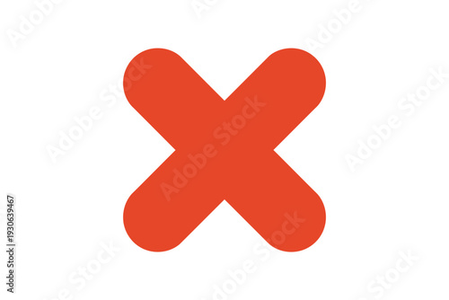 A bold red X icon on a transparent background, symbolizing cancellation or rejection in a modern and minimalist design style.