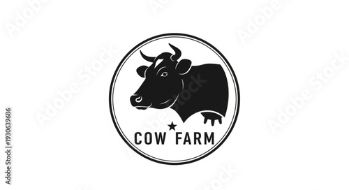 Cow Farm Logo Design Element.