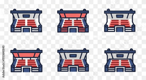 Collection of Stadium Bleacher and Spectator Stand Icons