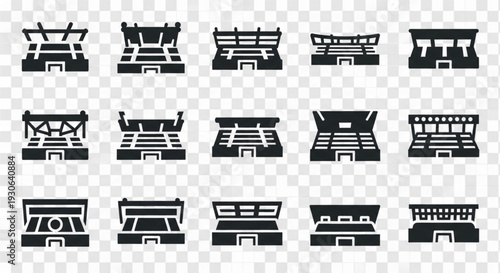 Collection of Minimalist Stadium Bleacher Icons