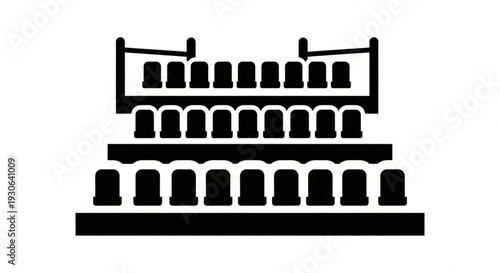 Minimalist Stadium Bleachers and Spectators Icon