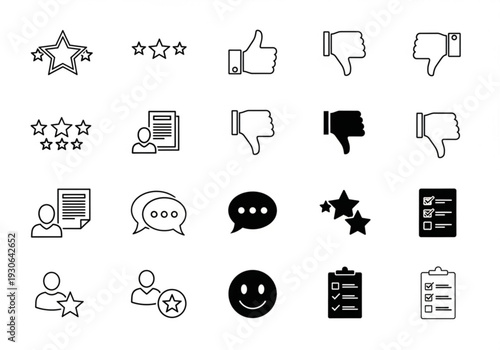 Editable stroke icons for user rating and testimonial display