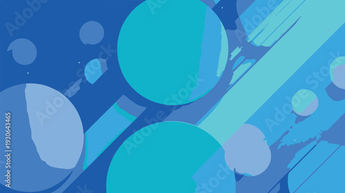 Wallpaper Mural Abstract Blue Geometric Circles Background in Modern Flat Vector Style Torontodigital.ca