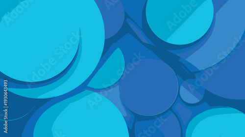 Wallpaper Mural Abstract Blue Geometric Circles Background in Modern Flat Vector Style Torontodigital.ca