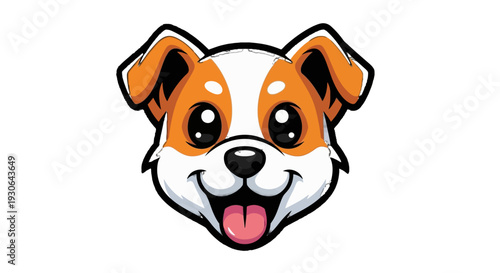 A cartoon dog's happy smiling face.