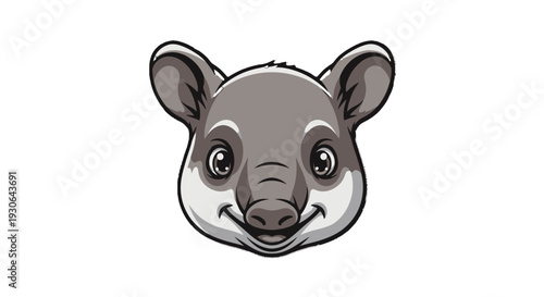 Cute cartoon illustration of a smiling animal face.