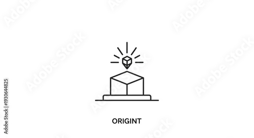 A line drawing of a package with a lightbulb on top.
