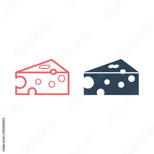 Cheese icons set, Parmesan cheese vector sign  pictogram. logo illustration.