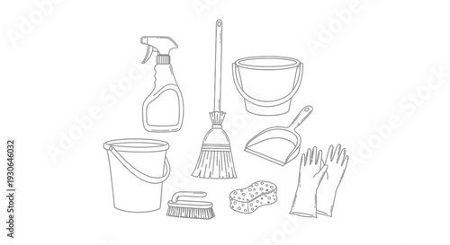 Cleaning Supplies Household Illustration