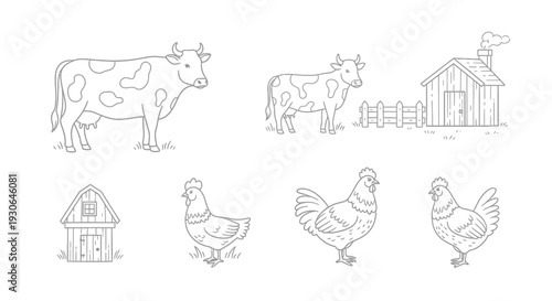 Farm Animals Livestock Illustration