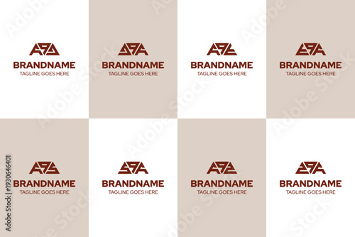 Letters AQJ JQA AQT TQA AQS SQA AQZ ZQA Logo Set