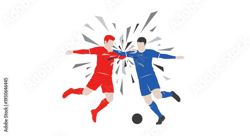 Two Soccer Players Competing for the Ball.