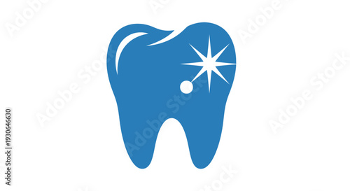 Healthy Blue Tooth Icon with Sparkle
