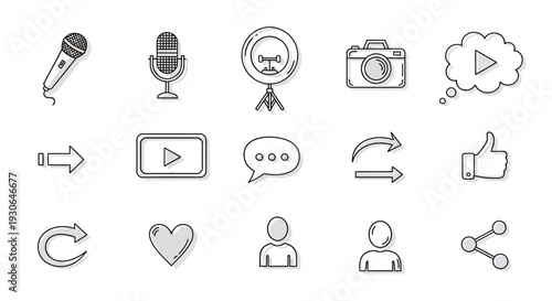 Social Media Icons Engagement Illustration