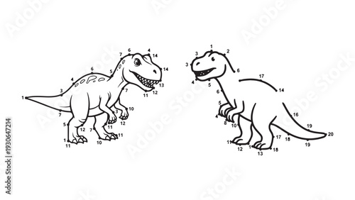 Cute Dinosaur Coloring Page – Friendly T Rex Cartoon Line Drawing for Kids