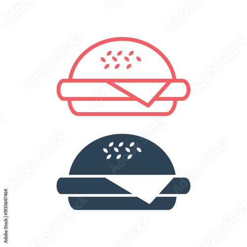 Burger hamburger logo icons set design.
