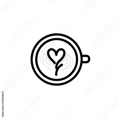 Charming Coffee Cup with Heart Design for Cozy Morning Atmosphere