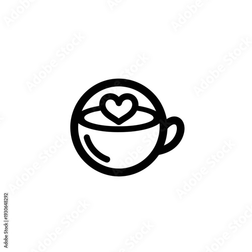 Charming Coffee Cup with Heart Foam Art for Cozy Morning Beverage Enjoyment