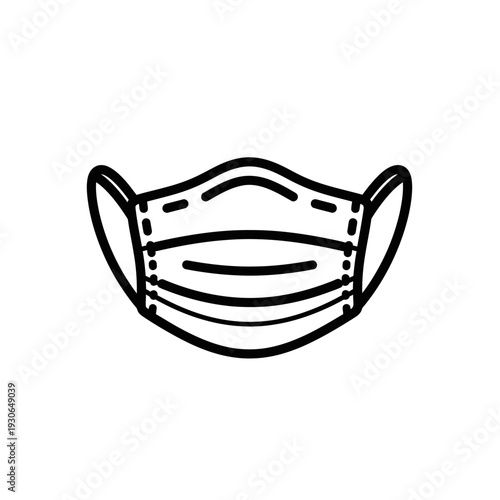 Close-up of a Medical Face Mask with Elastic Ear Loops for Health Protection