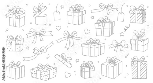 Gift Boxes Ribbons Presents Illustration