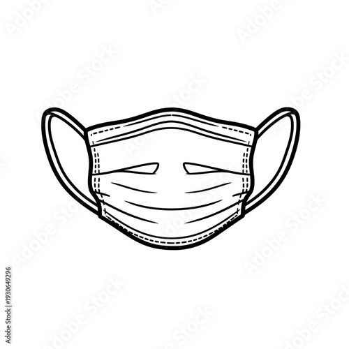 Close-Up of White Surgical Face Mask with Ear Loops for Personal Protection